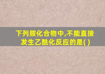 下列胺化合物中,不能直接发生乙酰化反应的是( )